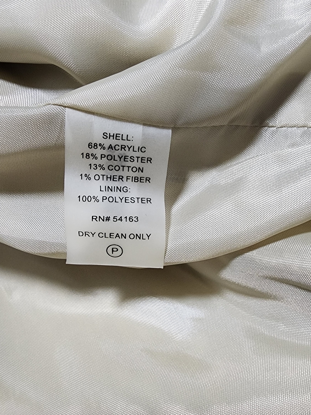 Calvin Klein Women's 14 Cream Yellow Tweed Open-Front Jacket - Picture 7 of 7